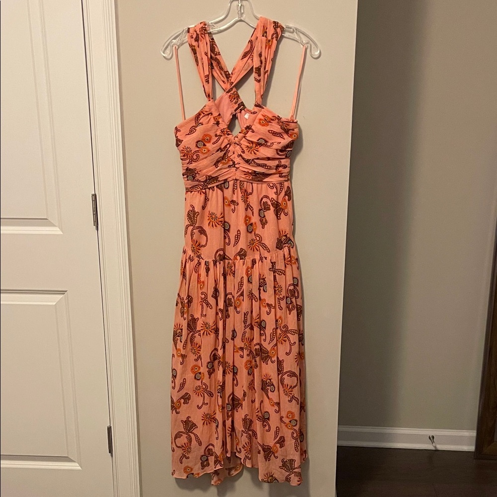A.L.C. Coral Paisley Midi Dress